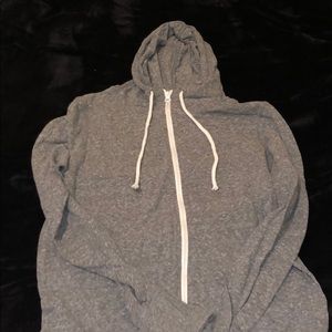 Gray zip-up hoodie